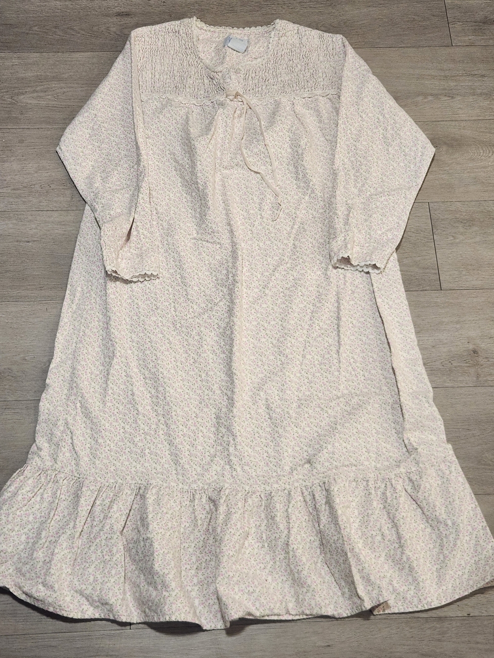 VINTAGE 90s Ashley Taylor Floral Cotton Nightgown L